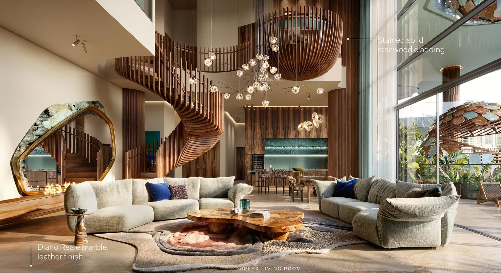 Sky duplex living room — EYWA developer visual