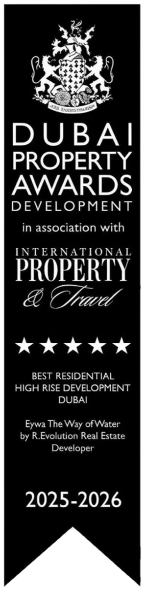 Dubai Property Awards · Best Residential High Rise Development Dubai 2025–2026 — EYWA award banner