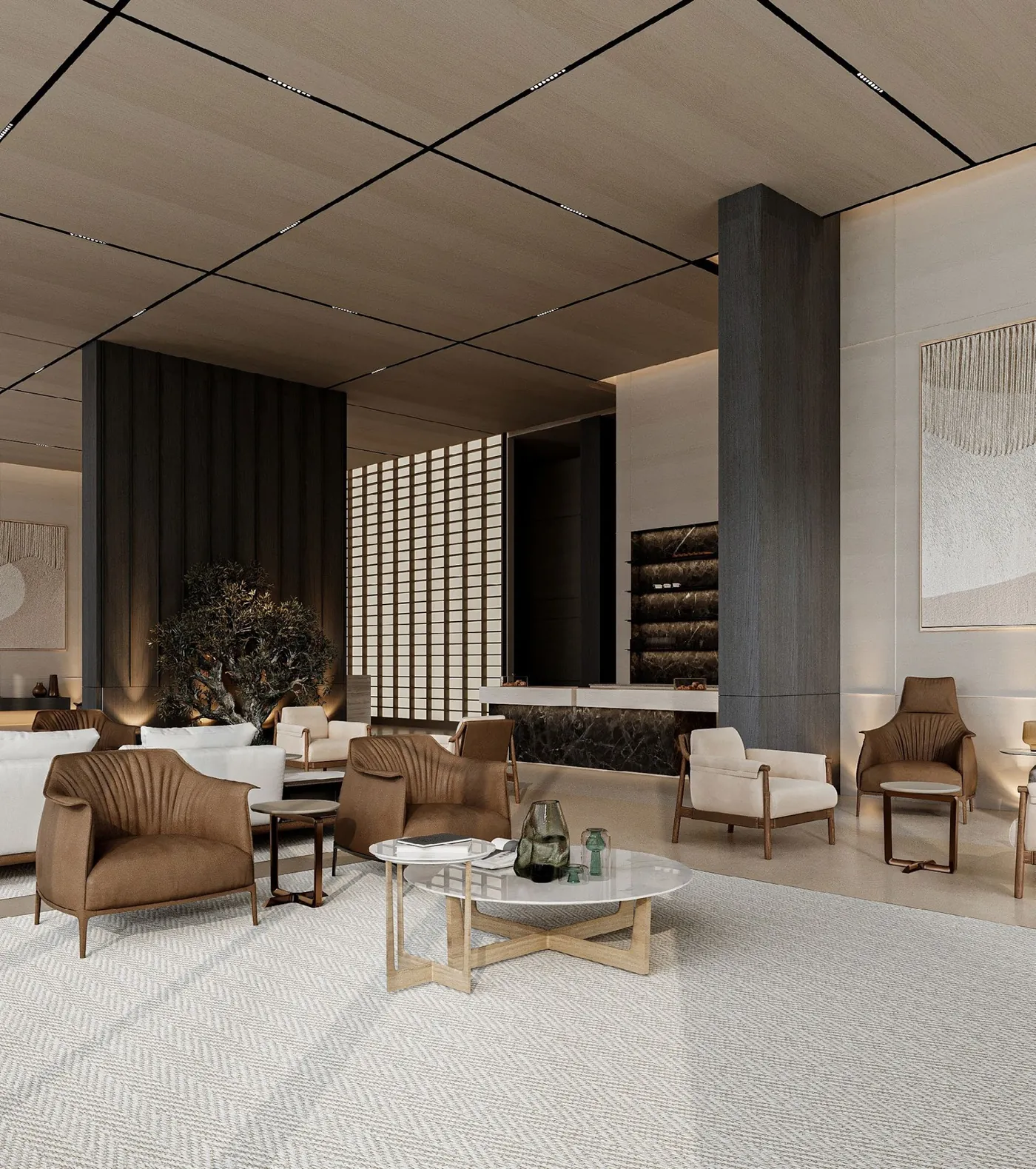 Residents’ lounge and library — Omoria developer visual