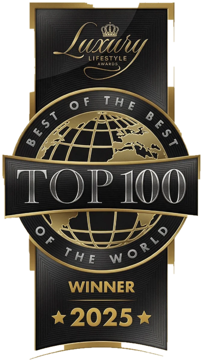 Luxury Lifestyle Awards · Best of the Best — Top 100 of the World, Winner 2025 — EYWA award banner